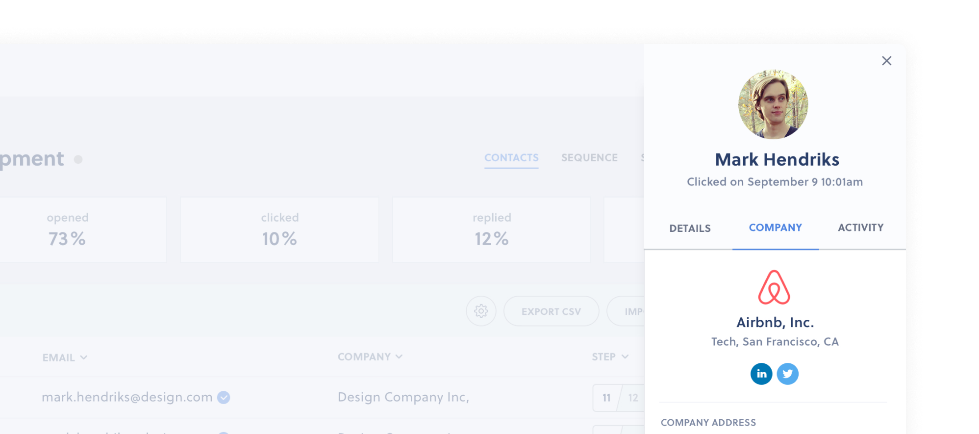 Interseller - dashboard design