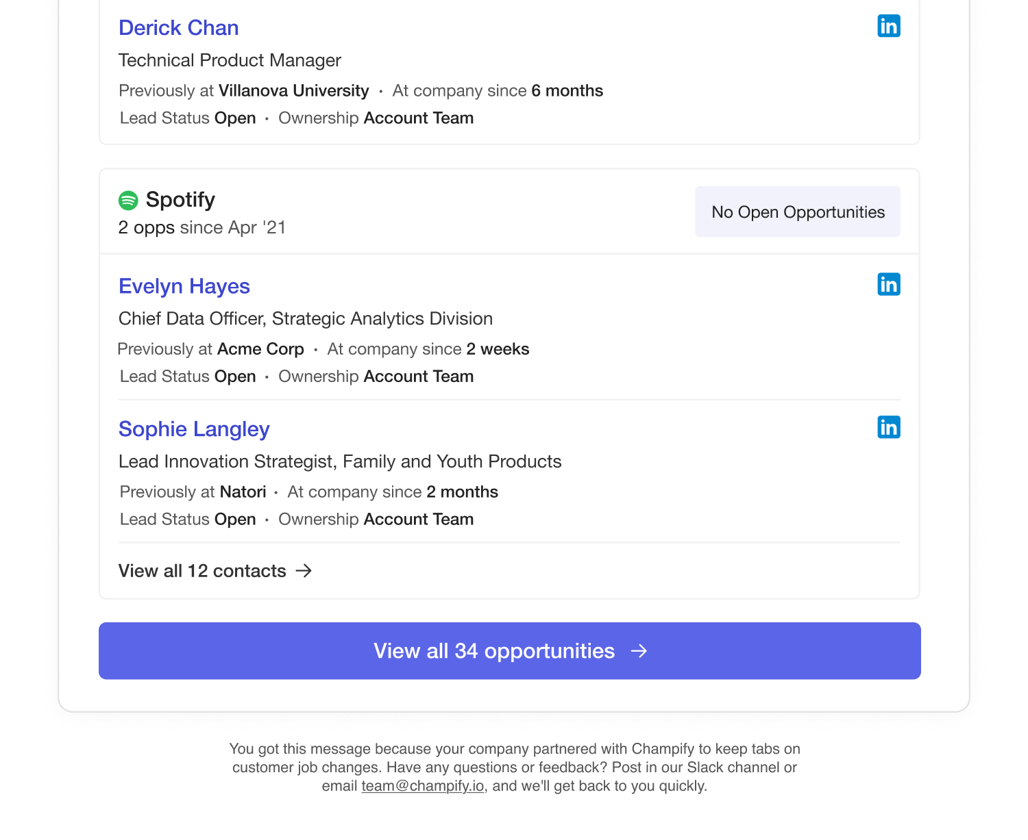 Champify - email